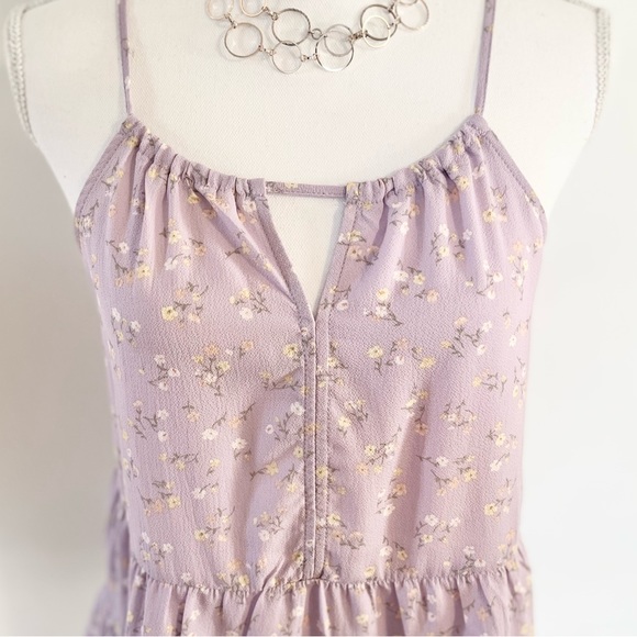 New Pink Rose Floral Flowy Ruffle Tank Top - Picture 6 of 10